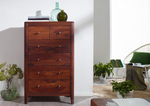 Wopno Furniture Pure Sheesham Chest of Drawer for Bedroom|Storage Dresser with 6 Drawers Storage Solid Wood Free Standing Chest of Drawers