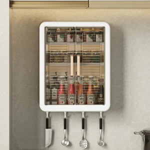 Flipkart SmartBuy Morden 3 layer bathroom cabinet and makeup organizer with hook and door. Plastic Wall Mount Cabinet