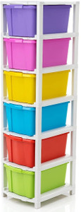 AK HUB 6 Layer Extra Large Modular Drawer System Plastic Free Standing Cabinet