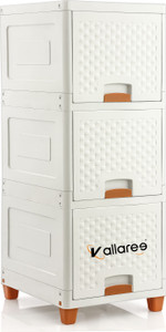 Vallaree 3 Doors Multi-Purpose Organizer Modular Storage Plastic Free Standing Chest of Drawers