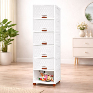 Vallaree 6 Layer Drawer Storage Organizer Multipurpose Plastic Free Standing Cabinet