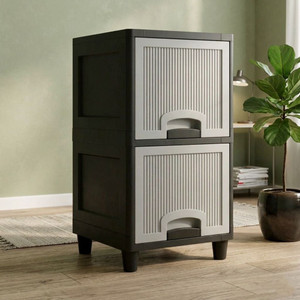 MAXTID White 6 layer Home Storage Cabinet with Drawer System Plastic Free Standing Cabinet