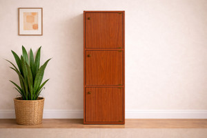 Home Full Max 3 Door Engineered Wood Free Standing Cabinet