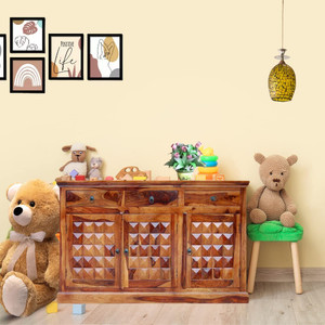 CLANECRAFT Solid Sheesham Wood Side Board Cabinet/Tv Unit For Living Room/Bedroom / Hotel | Solid Wood Free Standing Sideboard