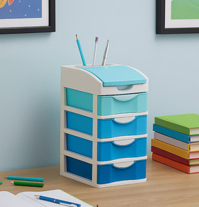 Nabhya Small Size Cosmetic & Make-up Organizers Drawer (30.5 cm,22 cm,15 cm) Plastic Free Standing Chest of Drawers