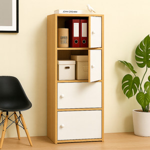 Sasimo 4 Layer Foldable Cabinet Engineered Wood Cupboard For Storage Modular Drawer Plastic Free Standing Cabinet