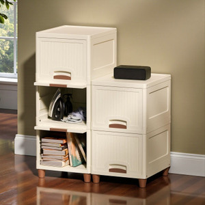 Flipkart SmartBuy 5-tire Plastic Storage Cabinet with Drawers | Multi Layer Organizer for Home Plastic Free Standing Cabinet