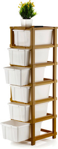 Flipkart SmartBuy 6 Plastic Modular Drawer System for Home, Office, Hospital, Parlor, Doctors Plastic Free Standing Chest of Drawers