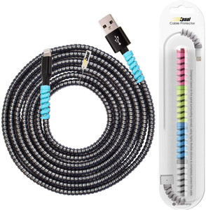 Epaal Port Protector Sleeve (4pcs) with Spiral Metallic 1.6 Mtr Rope (1pc) Winder Full Cable Protector