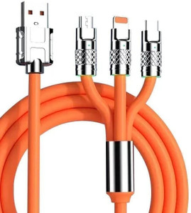 gophone 3-in-1 Cable 6 A 1 m Silicon Copper Fast Charging Cable,Portable 120W Charger Cord/Wire with iOS,Type-C,Micro Phones,Car/Travel 6A Retractable Zinc Alloy Charging Data Cable,Light Emitting Diode