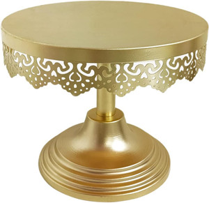 Adorable Creations Gold Round Cake Stand | Golden Cake Stand | Metal Cake Stand Iron Cake Server