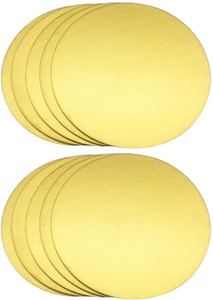 CLAM SHELL 8 INCH Round Flower Cut Cake Board, 9 pack of 5) Paper Cake Server