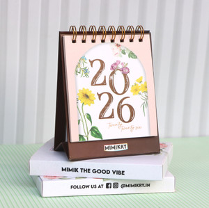 Mimikry Flip Desk Calendar, Aesthetic Office and Home 2026 Table Calendar