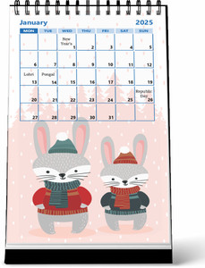 AccuPrints Rabbit Desk-FL 2025 Table Calendar