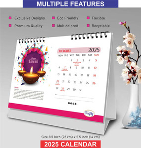 Crafty FESTIVALS OF INDIA Desk and Office Table Calendar 2025 2025 Table Calendar