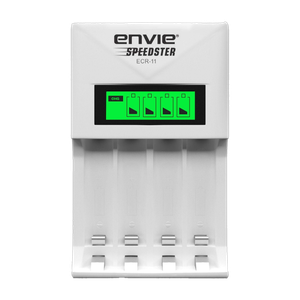 Envie Ultra Fast Charger ECR 11 | For AA & AAA Ni-mh Rechargeable Batteries | With LCD Display | 1800MA Output Current (White) (ECR 11) Camera Battery Charger