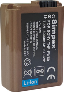 Simpex NP-FW50 5000mAh Lithium-ion Battery with C Type USB Charging Port  for Sony Camera Battery Charger Simpex