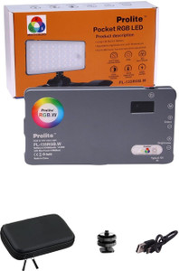 Prolite RGB Pocket LED Video Light with Built-in Battery, 21 Light Effects, Carry Case | 2200 lx Camera LED Light
