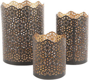 HOMSSY Iron Tealight Holder Set