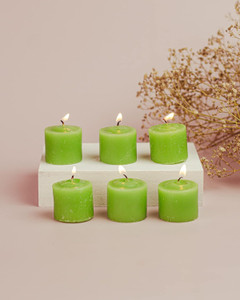 AuraDecor Green Apple Votive Candle Set of 6 Burning Time 5 Hours Candle
