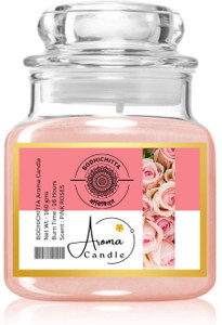 Bodhichitta Pink Roses Scented Glass Candle Pure Soy Wax Aroma Candle