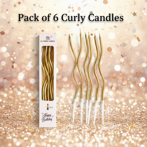 Festivaura Metallic Curly Spiral Candles with Holders | Party & Birthday Decor Candle