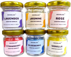 Indoblaze Candles Set – 6 Scented Candles for Home Decor in Small Glass Jars Candle