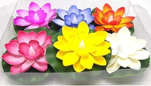Zmoly Smokeless led candles 6 Floating Lotus Flower shape water senser diya Candle