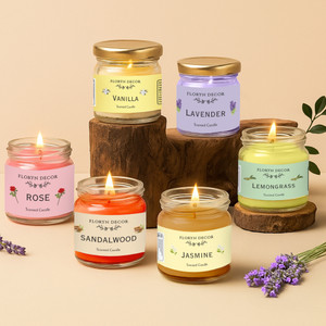 Floryn decor Jar Scented Candles Gift Set | Scented Candle Set of 6 Candle