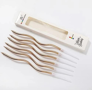 Lusso Metallic Golden Spiral Birthday Twisted Candles Candle