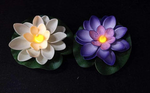 BEADzz Sensor Water Floating Smokeless Candles & Lotus Flowers Sensor Led Tea Light Candle