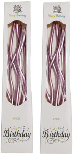 DecorArt Twisty Metallic Purple Spiral Candles - 12pc, Twisty Candles for Birthday Candle