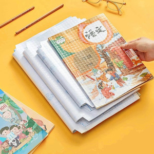 IKONEXX Book Protective Cover for Students, Office, Self-Adhesive Sticker Plastic Pure Linen Soft Touch Canvas Pad (Set of 30)