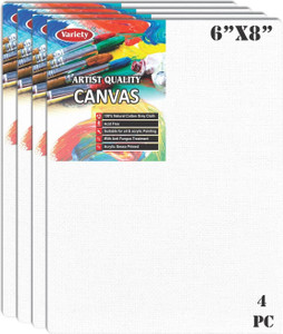VARIETY 6 X 8 CANVAS BOARD Cotton Medium Grain Board Canvas (Set of 4)