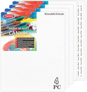 VARIETY 8 X 10 BOARD CANVAS Cotton Medium Grain Board Canvas (Set of 4)