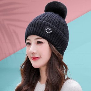 REFFER Winter Woolen Warm Beanie (Fur Inside Soft Pompom on top) Winter caps for Women Beanie