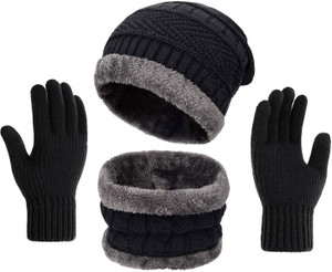 FF Self Design Beanie Cap