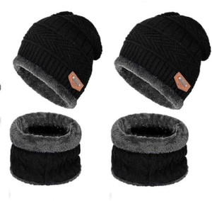 UNOX Solid, Woven, Striped, Self Design Skull Cap