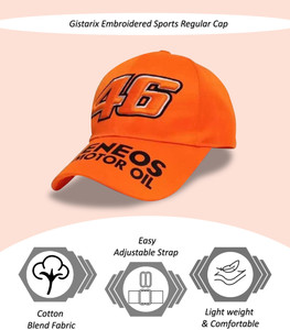 GISTARIX Solid, Self Design, Embroidered Sports/Regular Cap Cap