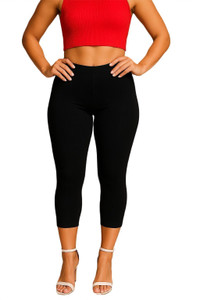 Ecolove Women 3/4th Legging Capri Women Black Capri