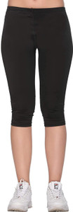 Pro Gym Compression Capri Leggings - Tights for Running, Yoga, Working Out - High Waisted, Body Slimming Pants Women Black Capri