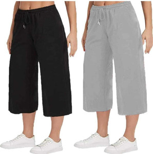 Teezone Loose Fit Capri Pants Women Grey, Black Capri