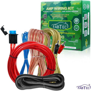 फैबटेक 8 Gauge Duale channel Copper Amplifier wire kit For Amps And bass tube Audio दो क्लास AB कार एम्पलीफायर