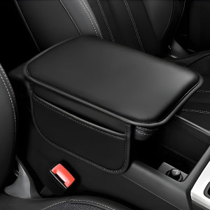 Lariox Car Center Console Cover, Leather Vehicle Arm Rest Cushion Mat Car Armrest Cover