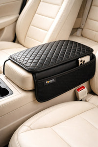 FOVERA Car Armrest Pad Cushion – Premium PU Foam, Rexine Cover Car Armrest Pad Cushion