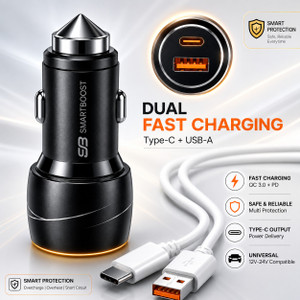 shopbucket 100 W Qualcomm Certified Turbo Car Charger