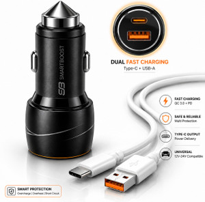 shopbucket 100 W Qualcomm Certified Turbo Car Charger