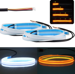 AutoPowerz Audi LED DRL Strip Light Dual Light Reflection Waterproof Car Fancy Lights