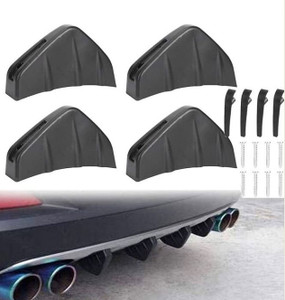 Auto 4PC Black Car Rear Bumper Lip Spoiler 4 Pieces - Image 4