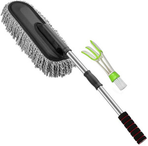 BLESSING Microfiber Retractable Type Round Car Cleaning Duster Brush Mop for All Cars Cleaning Brush for Car ac vent cleaning with expandable Microfiber duster Vehicle Interior Cleaner